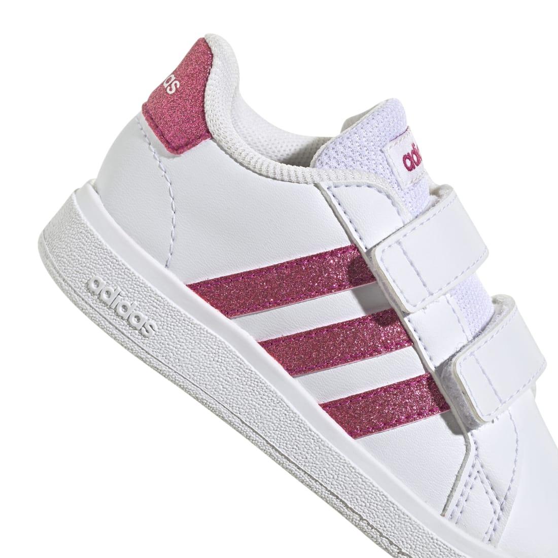 Adidas Βρεφικά Grand Court Λευκό Ροζ Glitter - elBimbo - Κέρκυρα
